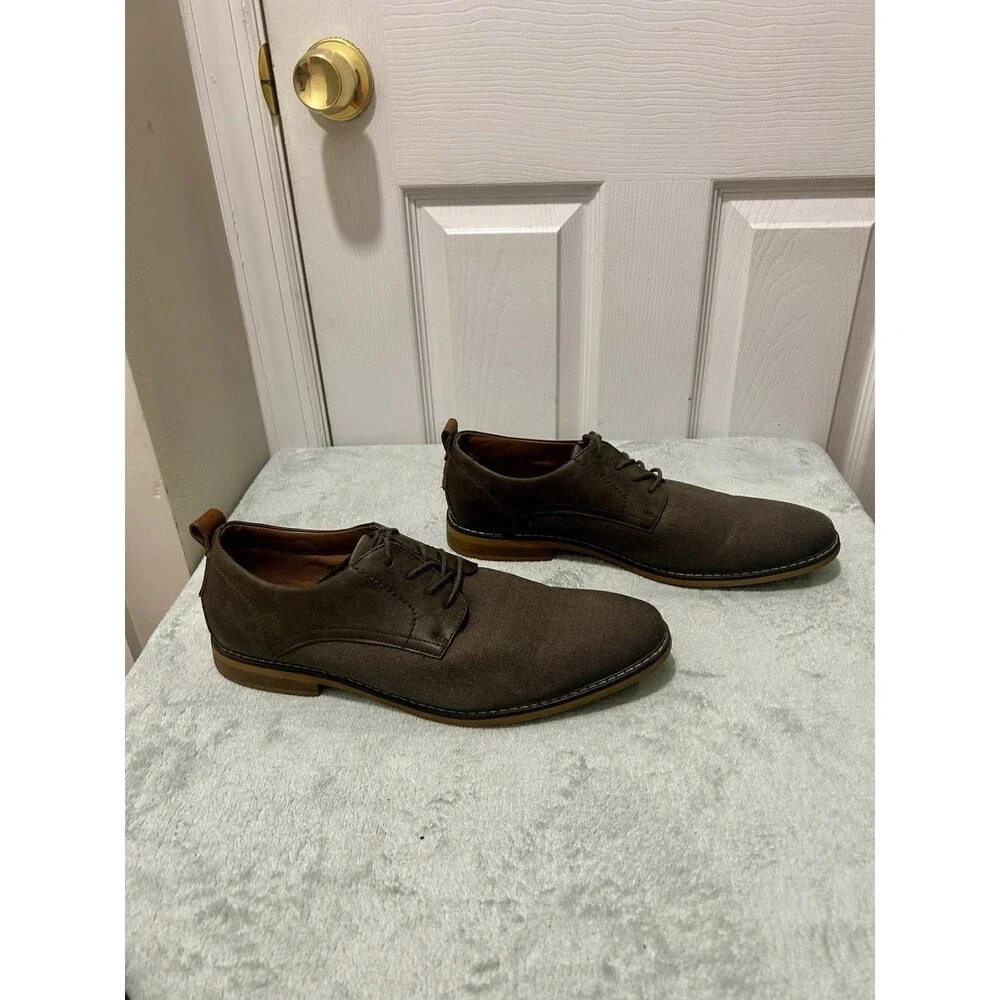 George Men’s Brown Oxford Dress Shoes Lace Up Size 13 Memory Foam Casual Formal